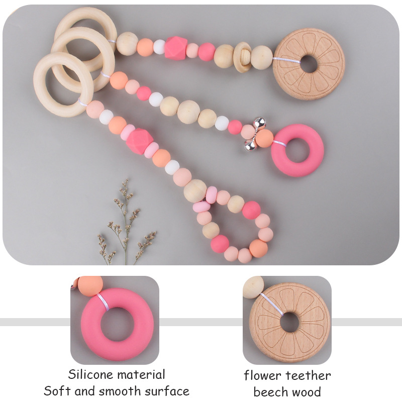 Suministros para bebés animales Beech teether colgante de tres piezas para niños educación temprana sonajero juguete decoración de la habitación del bebé Accesorios