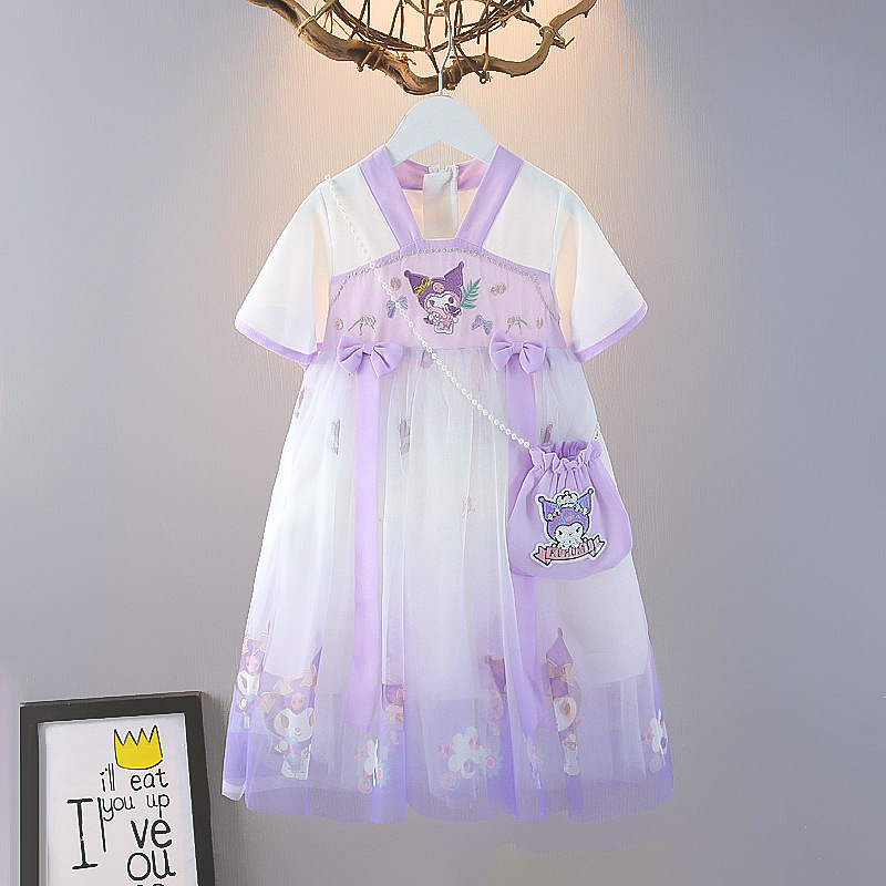 Foreign trade children's clothing wholesale girls kulomi princess skirt children's Chinese style Hanfu dress retro children's clothing