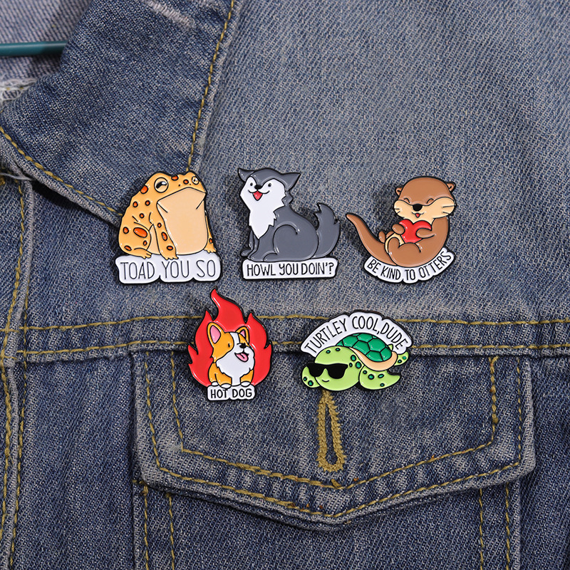 Brooches Classification Cartoon Style Simple Style Pin Tortoise Letter Frog Alloy Stoving Varnish Unisex Brooches