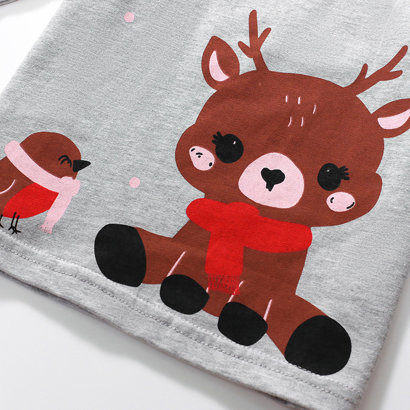 JOJOBEBE ropa para niños europeos y americanos otoño nuevos niños de manga larga camiseta algodón de dibujos animados impreso marca camiseta para niños