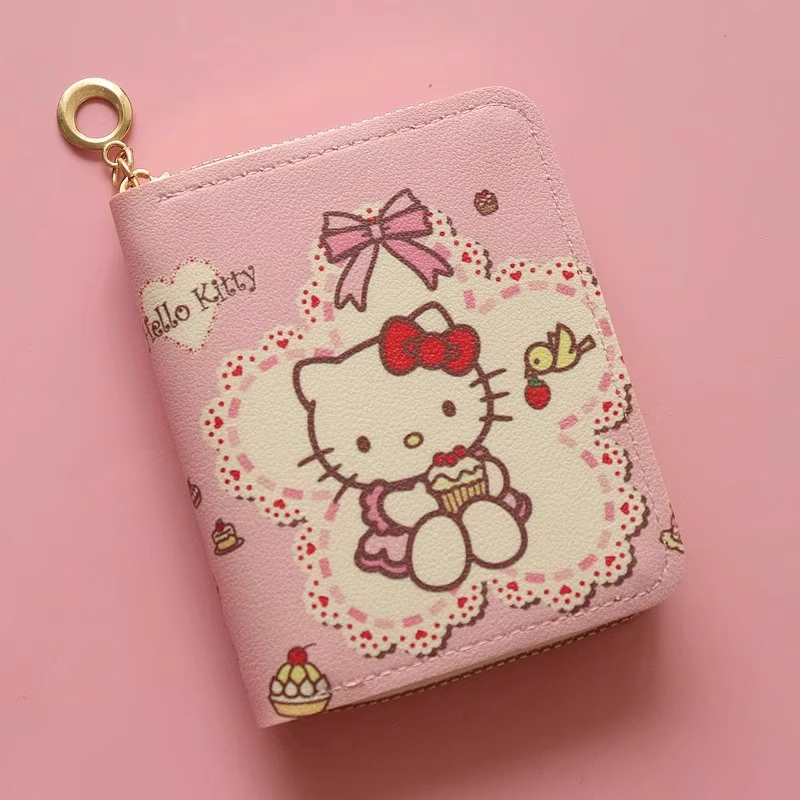 New Campus Cute Small Wallet Kt Cat Hello Kitty Cartoon Anime Girls Student Wallet Coin Purse Wholesale