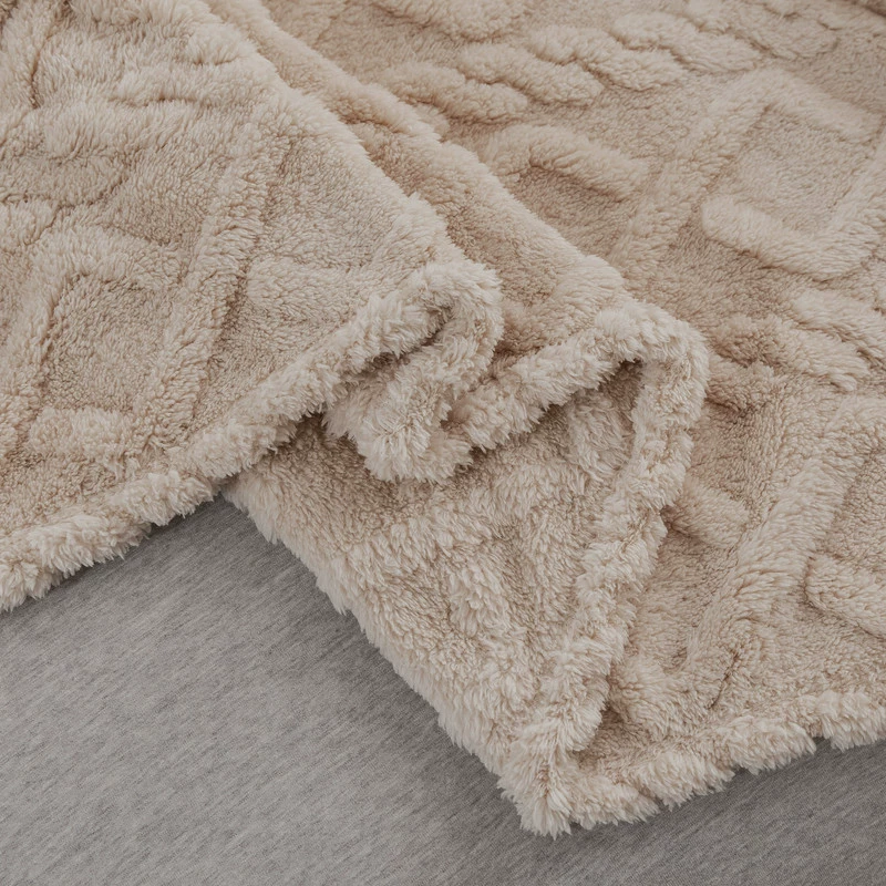Plush Throw Blanket, increased thickness, simple elegant design, multiple sizes