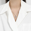 Marine necklace for St. Valentine's Day, design pendant heart shaped, simple and elegant design, trend of season, internet celebrity, Korean style