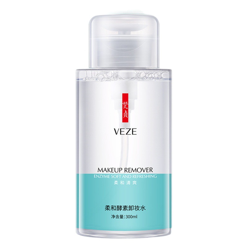 Agua desmaquillante enzimática Fanzhen, limpieza profunda tres en uno para rostro, labios y ojos, suave y no irritante, tamaño de viaje.