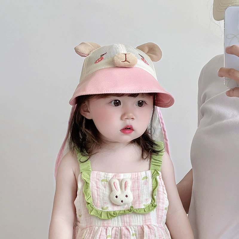 Детская шляпа, летняя солнцезащитная шляпа с большими полями, дышащая сетчатая шаль, рыбацкая шляпа, детская солнцезащитная шляпа для мальчиков и девочек