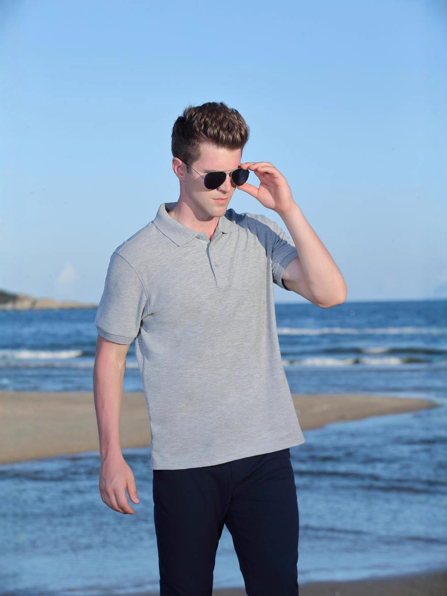 200g32 polo camiseta de manga corta hombre y mujer con solapa suelta camiseta de negocios casual fabricante transpirable