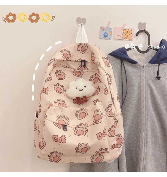 Mochila impresa de las mujeres de estilo coreano original ulzzang estilo de la Universidad fresca Linda mochila estudiante de la escuela secundaria