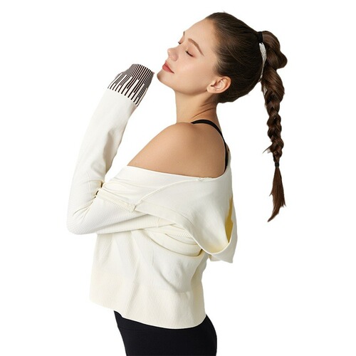 New Style Yoga Sports Hooded Double Zipper Short Jacket Long Sleeve Slimming Sweat Absorption Running Sportswear 