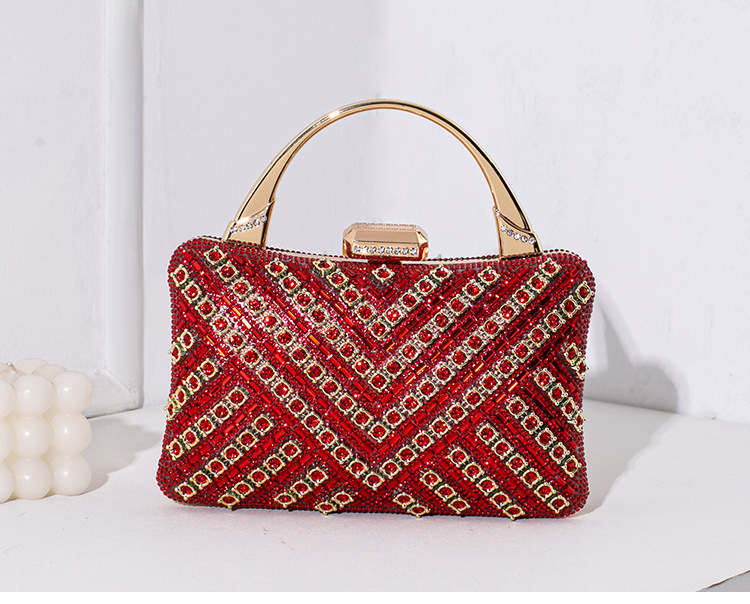 Square Shape Nylon Color Block Square Evening Bags