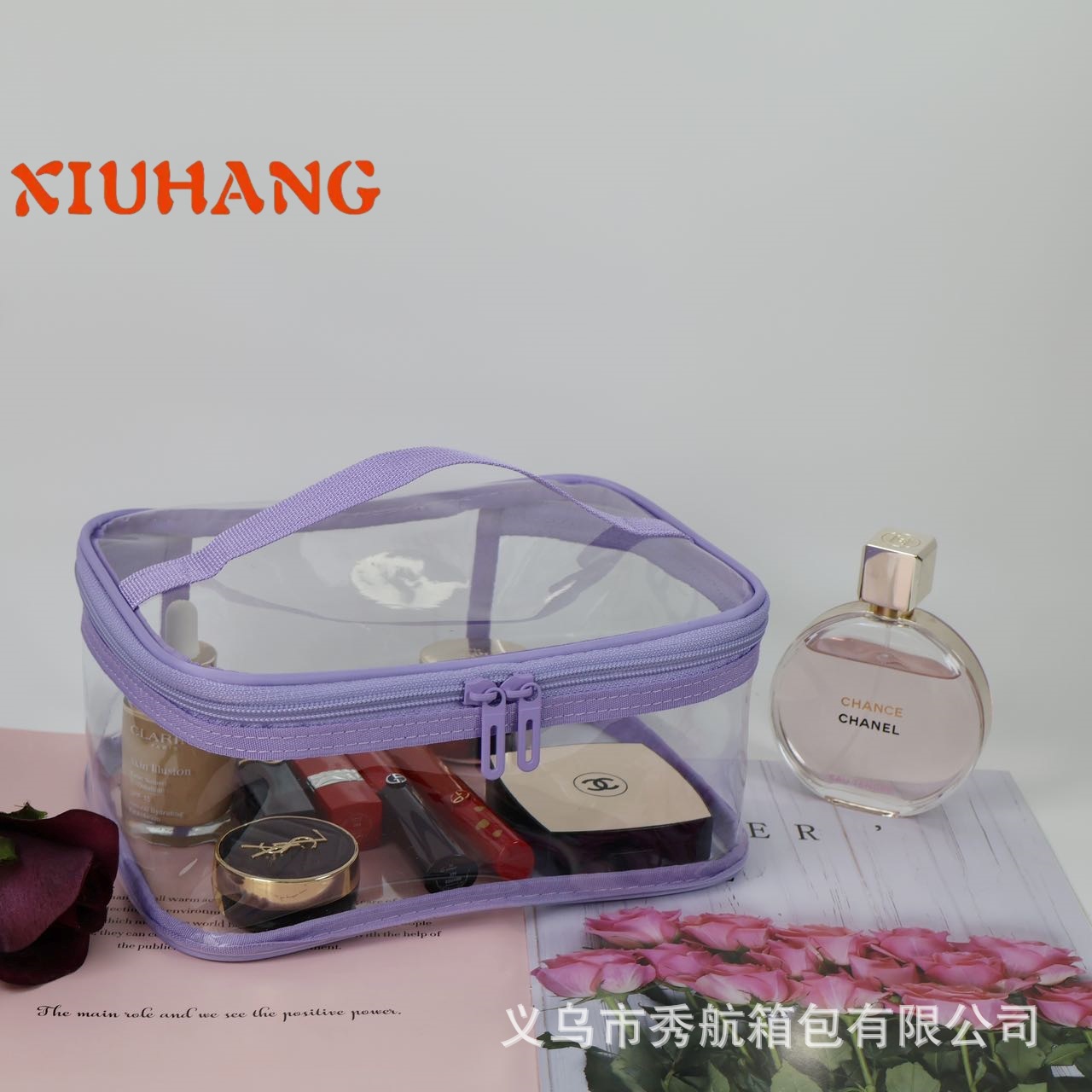 Bolsa de cosméticos de pvc transparente bolsa de lavado impermeable de viaje de gran capacidad bolsa de almacenamiento portátil multifuncional color macaron