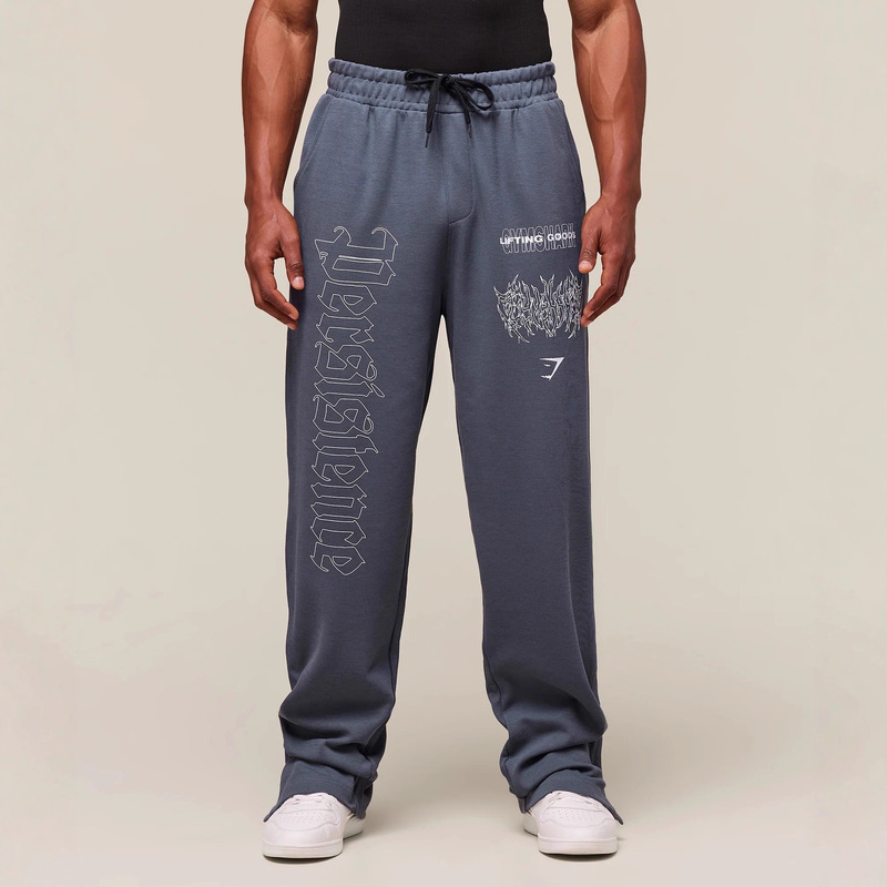 Gymshark Men's Sports Pants Jogger Gym Muscle Bodybuilding Sports Casual Pants Cotton Printed Trousers