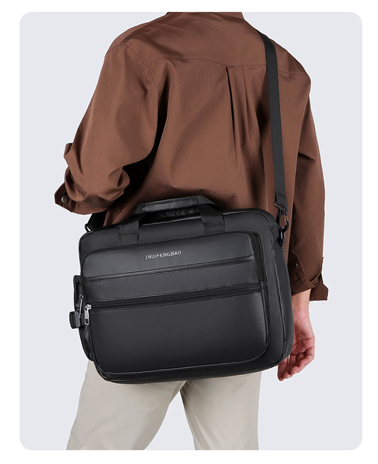 The new 2024 minimalist and sophisticated briefcase men's large-capacity casual sports single-shoulder bag is water-resistant for cross-border use undefined