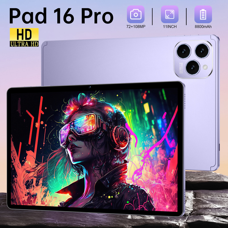 Cross-Border Tablet Pad 16 Pro Large Screen 11inch Android Dual Sim Smart Learning Foreign Trade New Model Tablet Computer