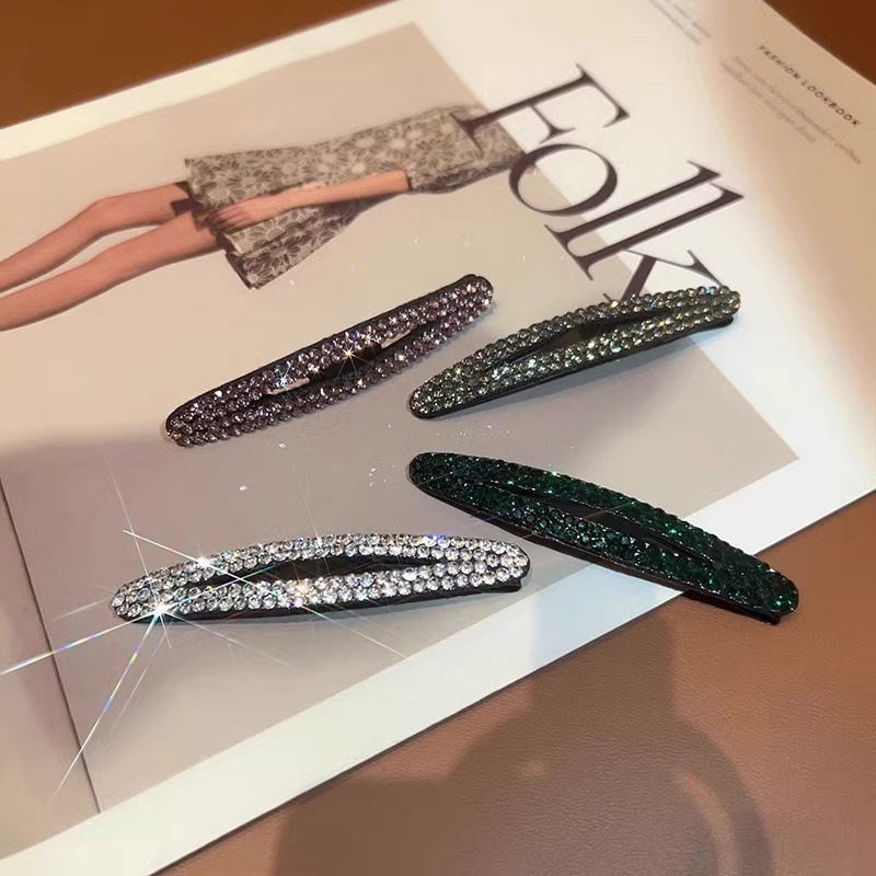 Horquilla con diamantes de imitación para mujer, modelo nuevo 2025, elegante pinza de pelo de alta gama para flequillo frontal y lateral, accesorio para el cabello.