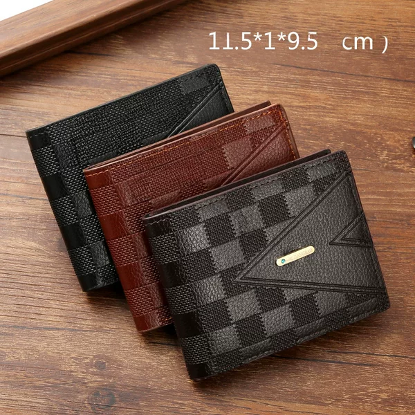 Factory Direct Sales 2022 New Men's Wallet Short Business Wallet Youth Horizontal Style Accessible Luxury Multiple Card Slots