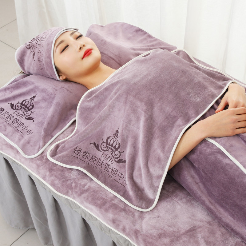 Manufacturers set printed embroidered logo to make microfiber beauty salon towel bed bath towel bath skirt bed towel turban thick