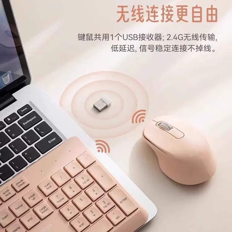 Othei Ultra Thin Wireless Keyboard & Mouse Set - Silent Design for Office and Laptop Use