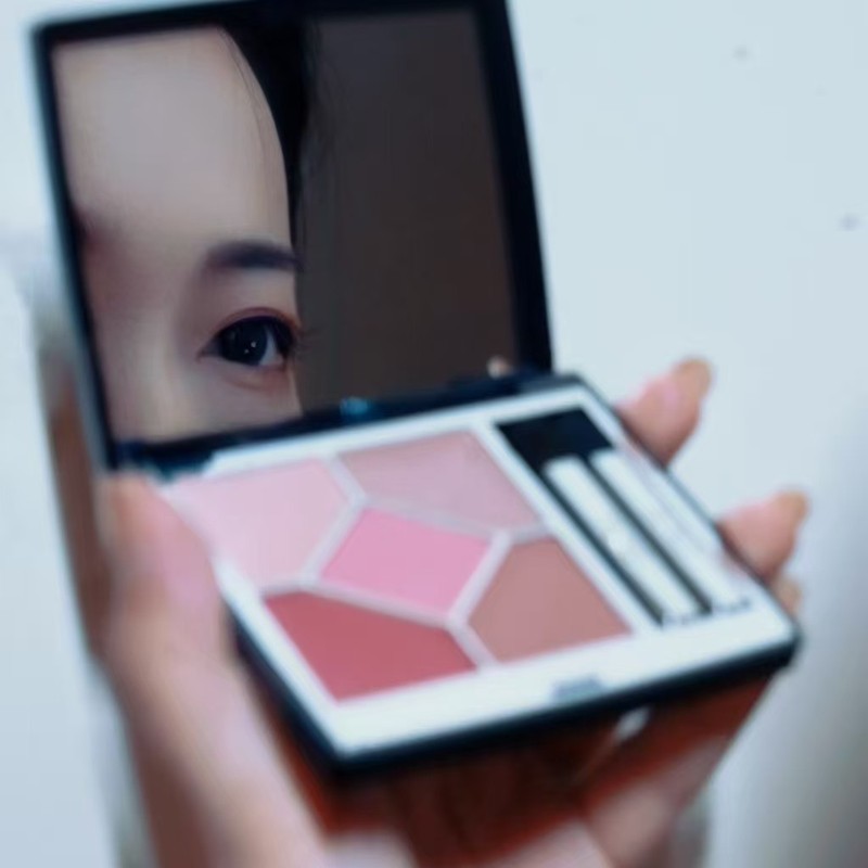 外贸彩妆D迪家浮雕高定细腻五色超模眼影盘南瓜大地色7g腮红持妆|undefined