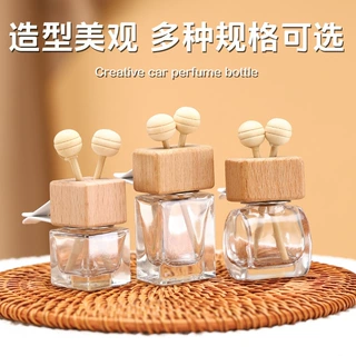 批发8ml玻璃透明四方盖香水瓶空瓶10ml迷你正方形汽车香薰瓶挂件