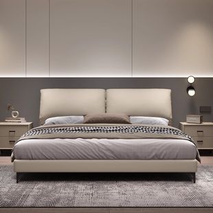 2025 Minimalist Light Luxury Modern Master Bedroom Large Bed Italian Double Storage Wedding Bed Double New Product