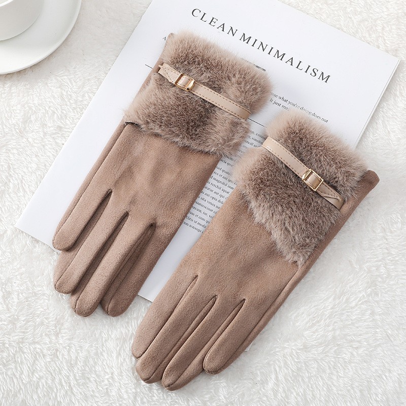 Guantes Térmicos Táctiles para Mujer de Poliéster, A prueba de Viento para Exteriores en Invierno
