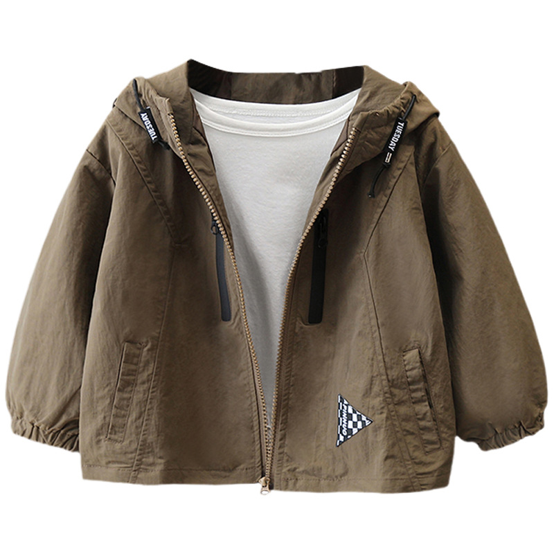 5892 Chaqueta para niños Primavera y otoño 2024 Nuevos niños Otoño sudadera con capucha Estilo occidental Bebé Color sólido Versión coreana salvaje