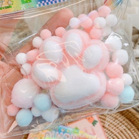 봉제 고양이 발☆분홍색