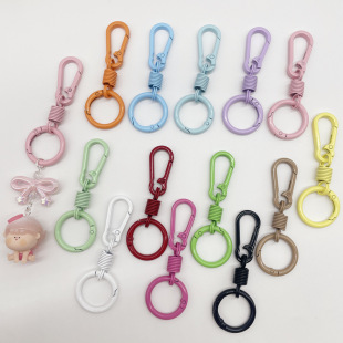 Color paint spring buckle breathing rebound ring key ring key chain zinc alloy car cross-border carabiner