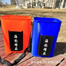户外垂钓海钓桶钓鱼桶可折叠便携带网活鱼桶EVA带绳打水桶野钓装