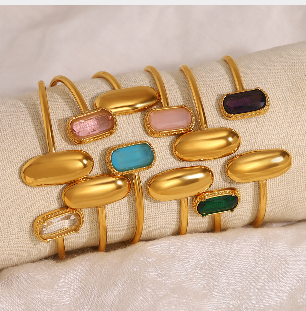 Bangle Classification PVD Coated Real Gold Plated Geometric Titanium Steel Vintage Style Classic Style Waterproof Non Tarnish Titanium Steel Bangle