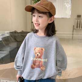 春秋新款男童女童上衣中小童可爱休闲宽松卫衣薄款百搭韩版打底衫