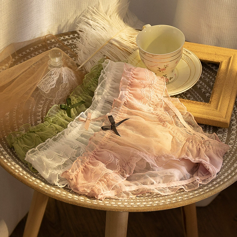 日系蕾丝性感大码女士内裤纯棉档23XL200斤纯棉档中腰包臀三角裤