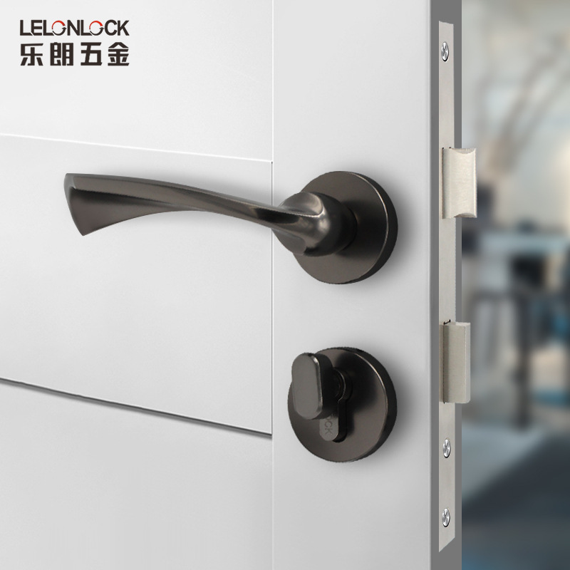Cerradura interior moderna simple cerradura de dormitorio cerradura de puerta de baño manija de puerta sólida universal aleación de zinc sistema de bloqueo dividido