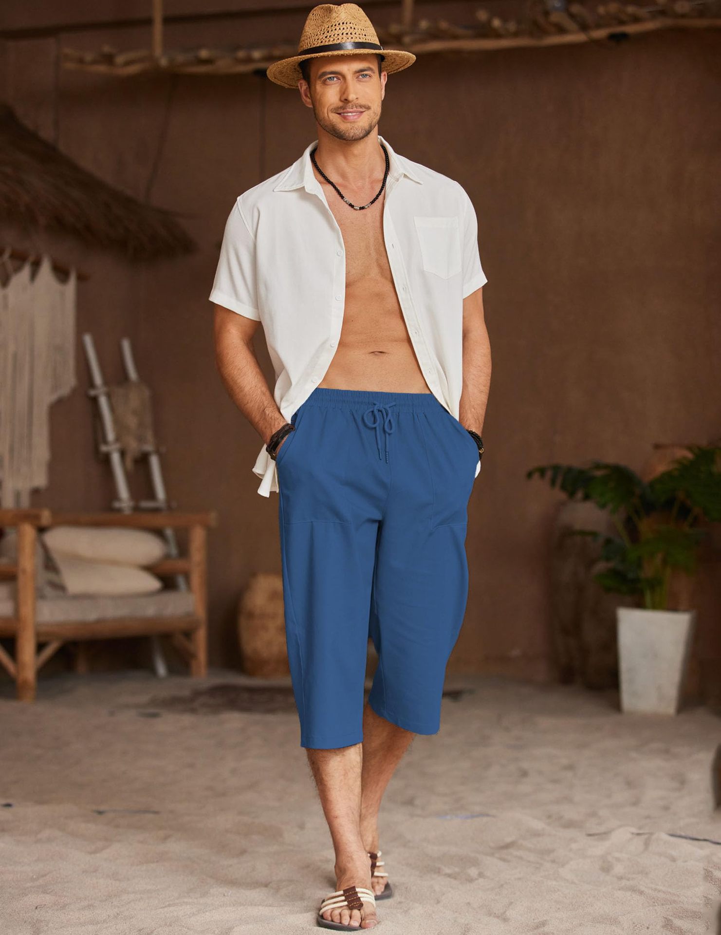 Herren Freizeithose Mit Kordelzug Für Strand Und Yoga_voghion.com