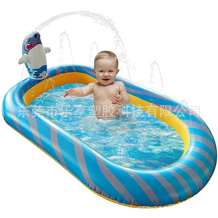 Amazon inflatable fountain children play with water toy shark swimming pool game sprinkler pool dolphin spray pad