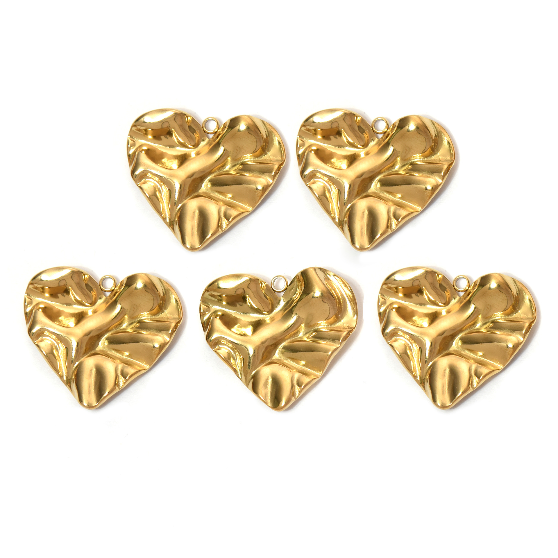 8g Weight Pendant Jewelry Making Type 5 PCS/Package 304 Stainless Steel Heart Shape Pendant