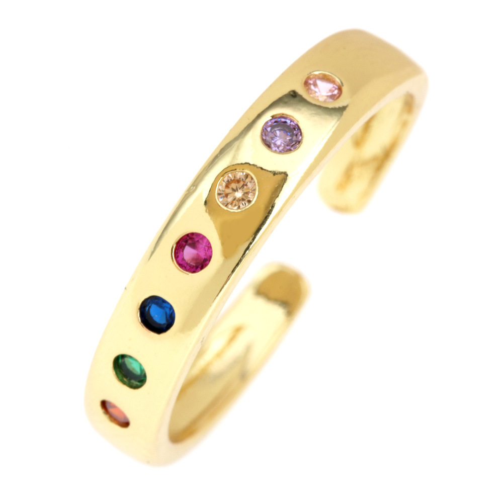 Fashion Water Droplets Eye Wings Copper Inlay Zircon Rings 1 Piece