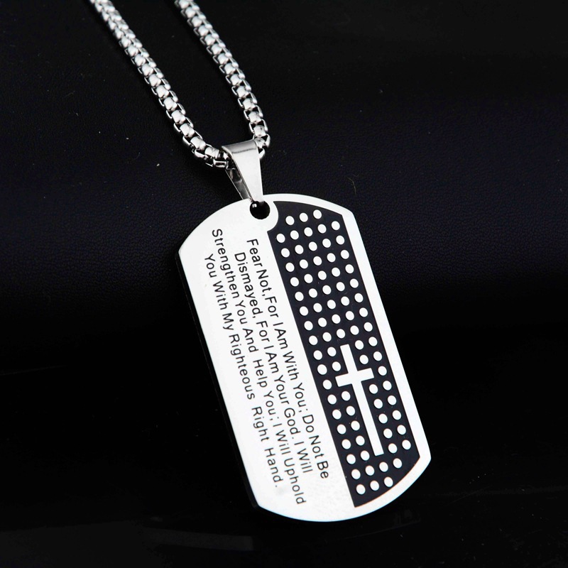 Collana con pendente lettera croce personalizzata in acciaio_voghion.com