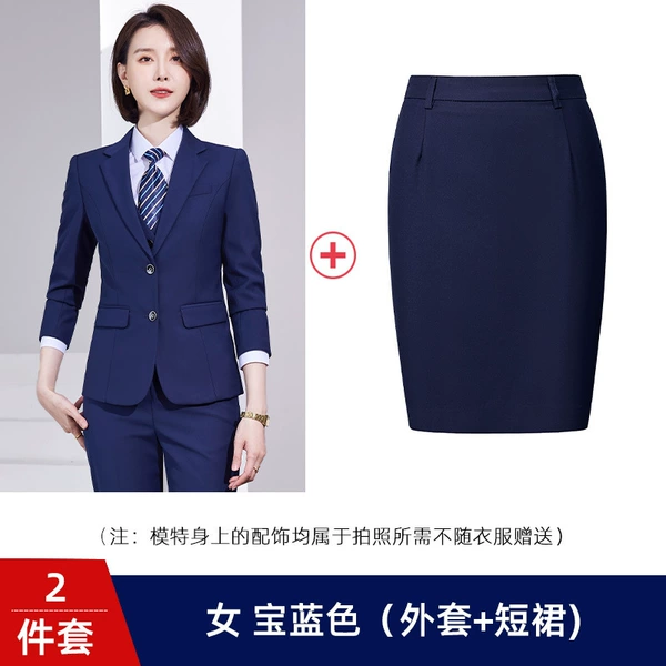 Blue jacket, mini-skirt