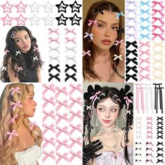 クロスボーダー売れ筋4cm蝶結びヘアクリップカモの口挟みバレエ風リボン小さな髪カトパミン甘美編髪飾り