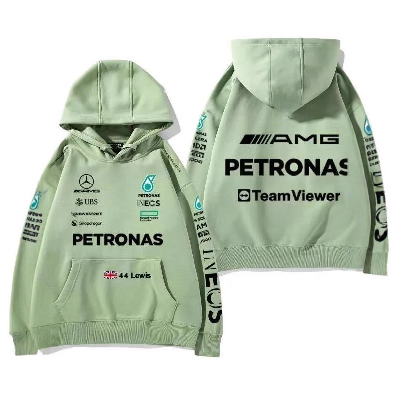 Cross-Border Mercedes Racing Suit Printed Hooded Sweatshirt Training Casual Loose Sports Sweatshirt