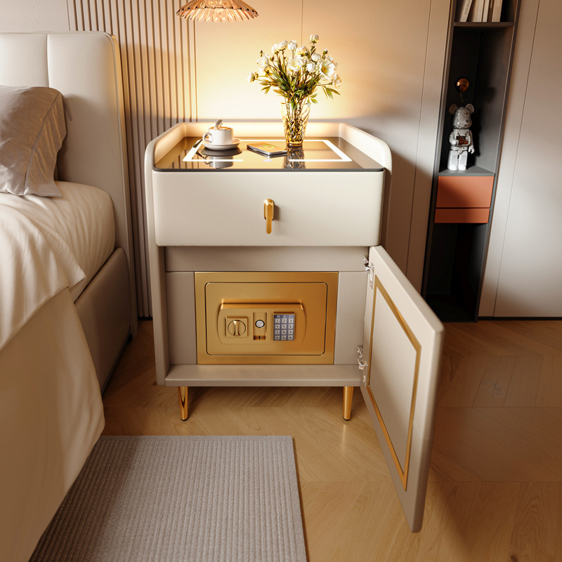 Mesita de noche caja fuerte todo en uno 2024 nuevo dormitorio caja fuerte para el hogar con cerradura, simple, moderno, ligero, lujo avanzado