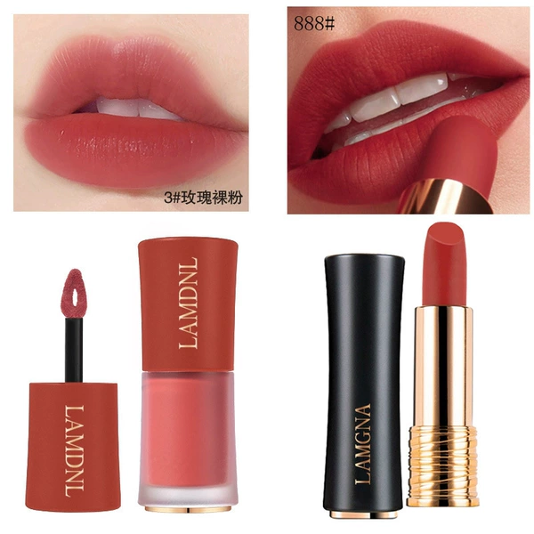 3#Rose naked powder+lipstick 888#Ono Mei
