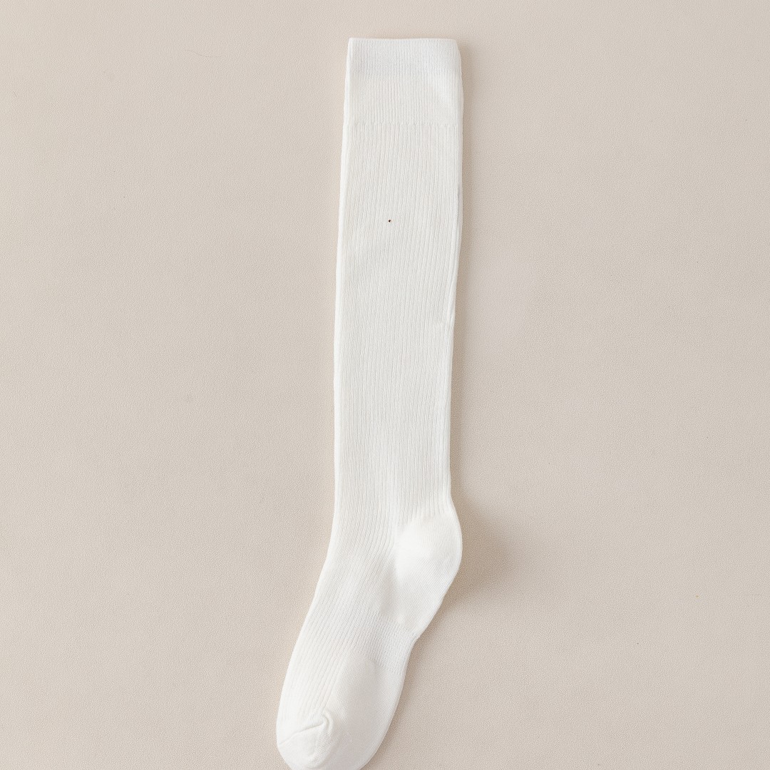 Otoño e invierno calcetines de becerro de doble aguja micro presión adelgazante calcetines de rayas verticales calcetines de algodón de mujer medias de pila en stock al por mayor