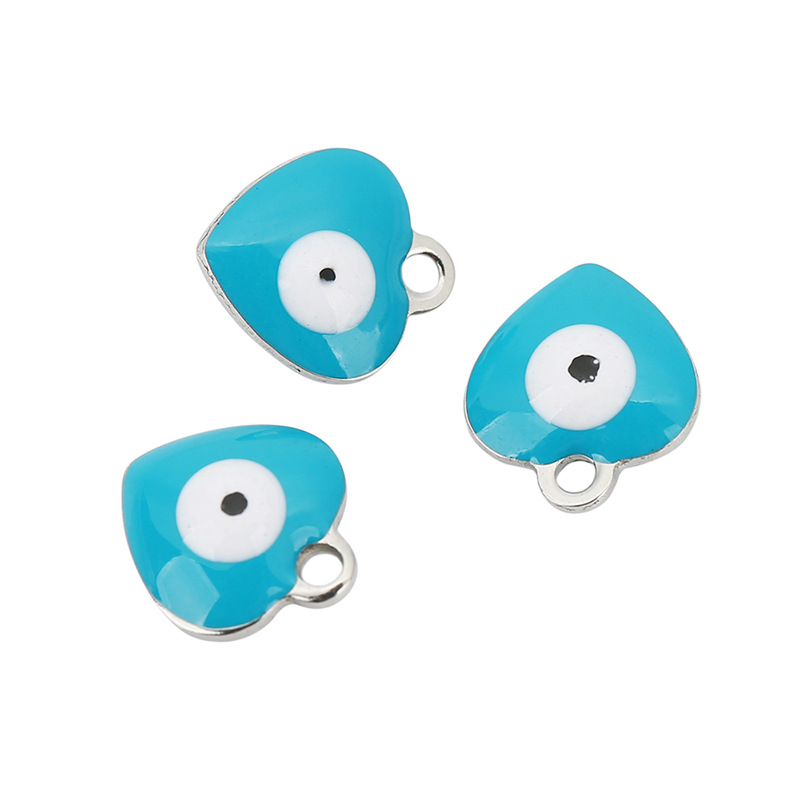 304 Stainless Steel Material 20 PCS/Package 8*10mm Hole 1~1.9mm 304 Stainless Steel Heart Shape Eye Pendant