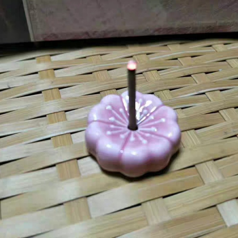 Ceramic Incense Tower Incense Base Cone Incense Dish Incense Plate Incense Holder Incense Stand Cherry Blossom Incense Seat Creative Incense Holder Ornaments