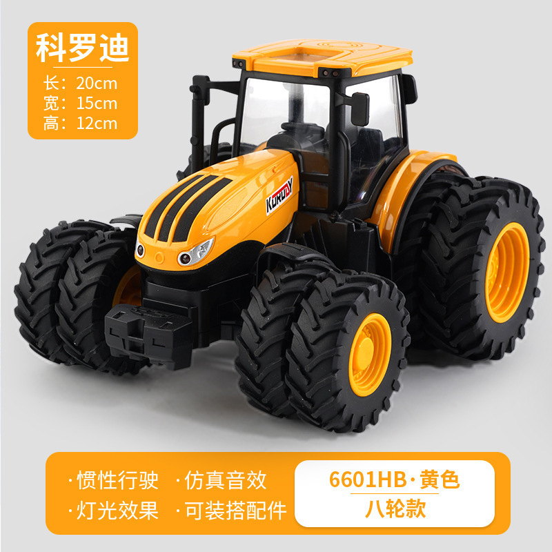 Vehículo de ingeniería de granjero de juguete eléctrico transfronterizo 2,4g control remoto inalámbrico de carga de 6 canales vehículo de carga de tractor grande