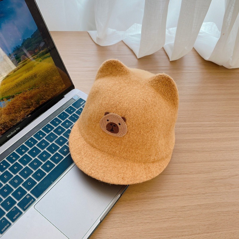 Sombreros de primavera y otoño para bebés de estilo británico, sombreros de lengua de pato para bebés de lana caliente, sombreros de caballo de invierno para niños y niñas, sombreros caballeros
