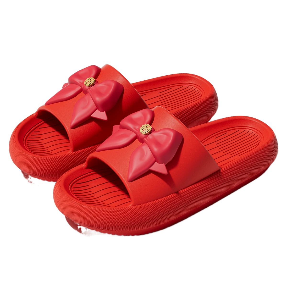Свадебные тапочки для женщин, лето 2021, новый домашний халат, красные свадебные сандалии с бантом для мужчин