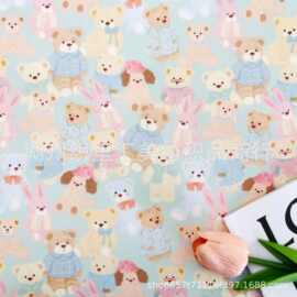 全棉40支数码印花面料 卡通碎花女孩花布女装童装亲子装家居服DIY